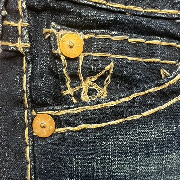 True Religion Dark Indigo Flare Jeans - Picture 5 of 11